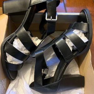 Brand new never worn black sandals